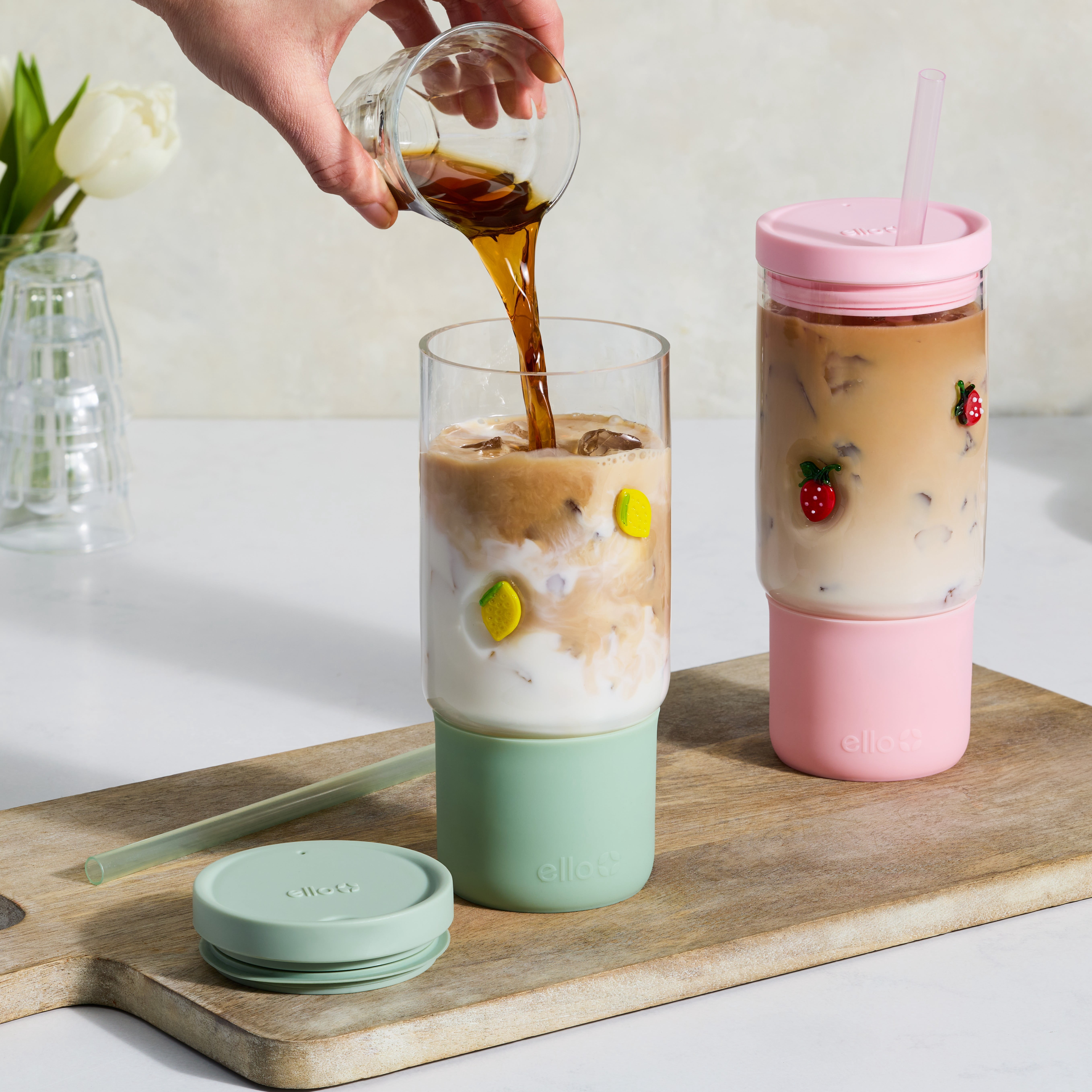 Ello Nova Charmed 18oz Glass Tumbler - Lemons