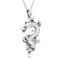 thumbnail image 4 of Legendary Chinese Dragon Mother of Pearl Inlaid Sterling Silver Necklace, 4 of 5