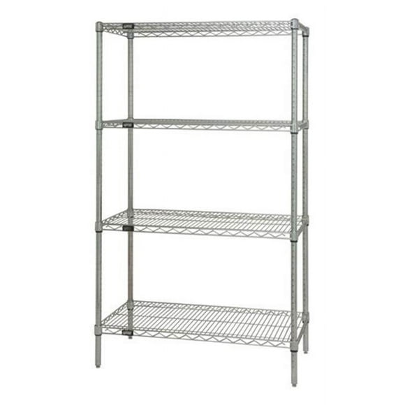4-Shelf Stainless Steel Wire Shelving Unit, 18 x 24 x 54 in.
