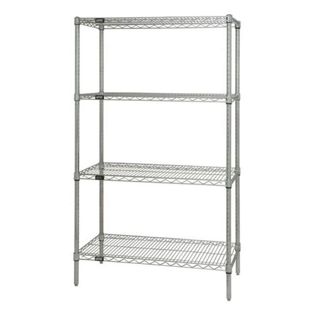 Ensemble de Départ d'Étagères en Fil de Chrome à 4 Tablettes - 21 x 48 x 63 Po