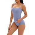 thumbnail image 4 of INSPIRE CHIC Women's Cami Convertible Straps Slimming Waisted Shapewear Button Bottom Butt Lifter Bodysuit L Blue, 4 of 6