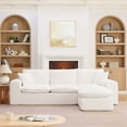 thumbnail image 5 of 107" Modern Boucle Sectional Sofa with Reversible Chaise for Living Room, Comfy Cloud Couch with Pillows (Beige), 5 of 11
