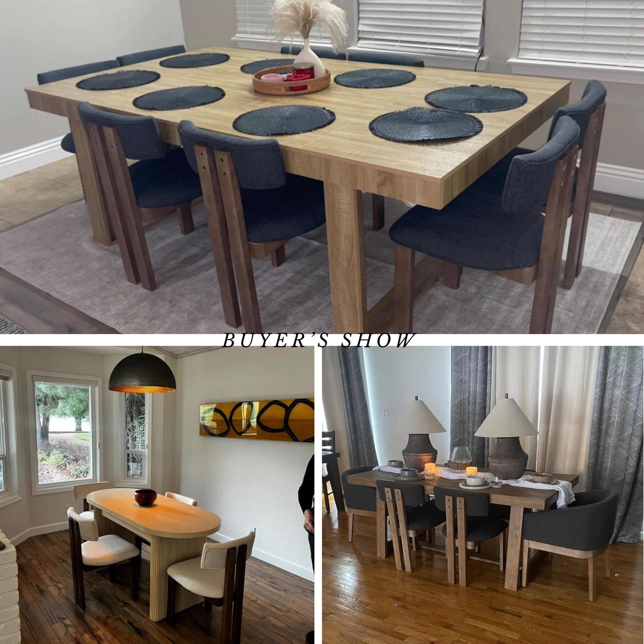 Guyou Wooden Dining Chairs Set of 4, Mid Century Modern Linen Upholstered Dining Side Chairs, Farmhouse Kitchen Chairs with Curved Back for Kitchen Dining Room Living Room, Charcoal