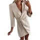 thumbnail image 1 of Moda mujer Sexy Casual nalgas cuello en V sólido largo Leeve Mini vestido Fridja NMB5063, 1 of 7