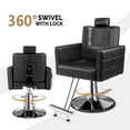 thumbnail image 3 of KtaxonHydraulic Barber Chair, 330 lbs  Heavy Duty Capacity Reclining Salon Stool, Black Leather, 3 of 9