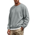 thumbnail image 2 of hoksml Men s Crew Neck Sweatshirt Cropped Loose Drop Shoulder Elastic Waist for Casual Daily Work Outdoor Comfort, 2 of 5