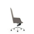 thumbnail image 4 of Cid 24 Inch Modern Office Chair, Knee Tilt, Sleek Tall Back, Gray- Saltoro Sherpi, 4 of 5