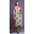 thumbnail image 2 of Bimba Long Straight Kurti For Women Printed Indian Rayon Slub 3/4 Sleeve Tunic, 2 of 6