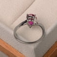 thumbnail image 3 of Gems Jewels 1 Ct Pear Cut Ruby Wedding Engagement 14K White Gold Plated 925 Sterling Silver For Women's -5, 3 of 4