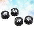 thumbnail image 3 of 4 Pcs/ Ensemble Boutons de Commande de Ton Volume pour Guitare Skull Motif Boutons Rotatifs pour Pièces de Guitare Électrique LP Remplacement (Motif Noir/blanc), 3 of 6