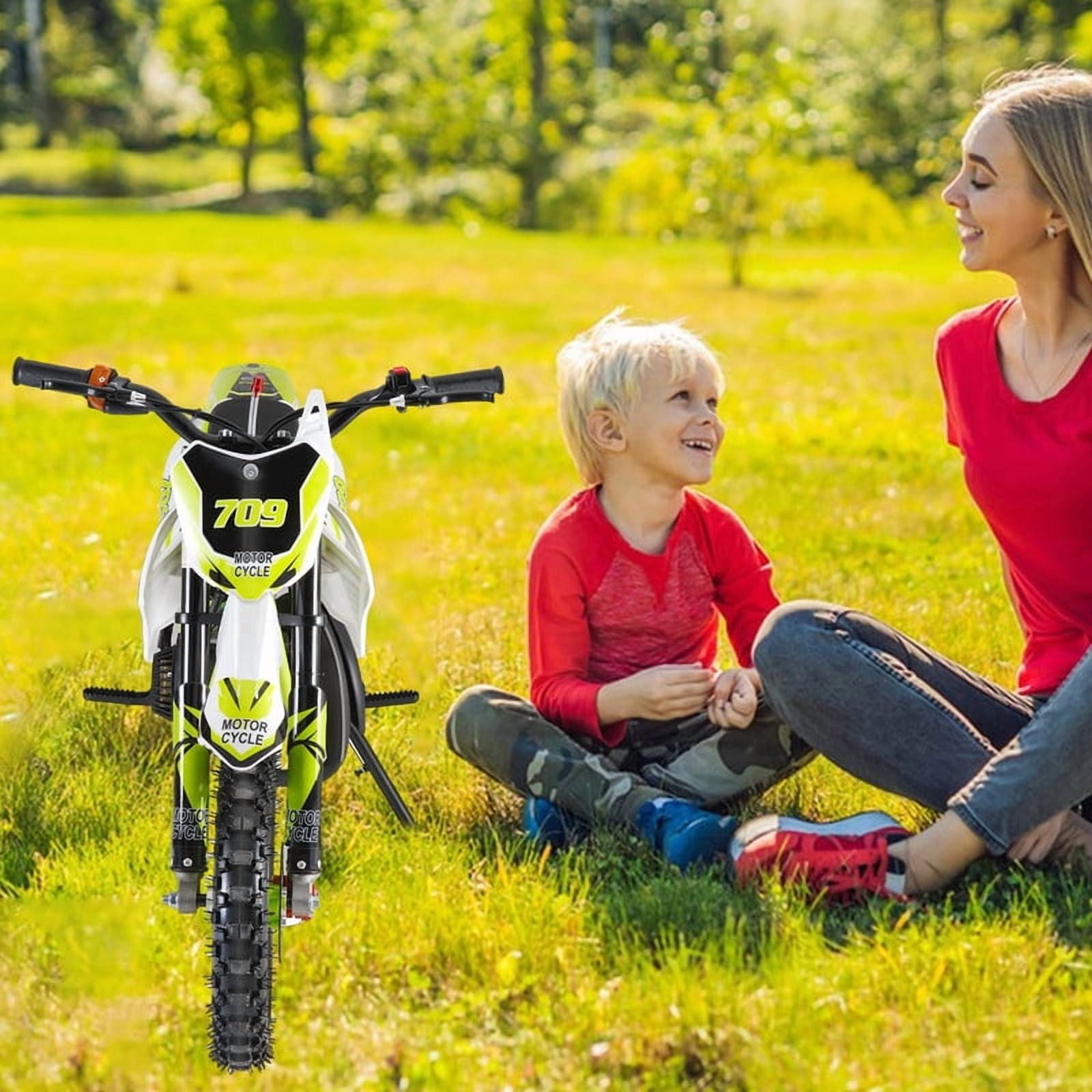 Seipouy 49cc Dirt Bike for Adults & Kids-Kids Dirt Bike 2-Stroke Gas Powered Off Road Motorcycle Mini Bikes 20 MPH for Uphill and Off-Road Conditions Pull Start motos para niños