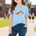 thumbnail image 6 of Piuwrlz Girls Short T-Shirts Kids Graphic Shirts Tops Cotton Pullover Blue Size 9 Years, 6 of 10