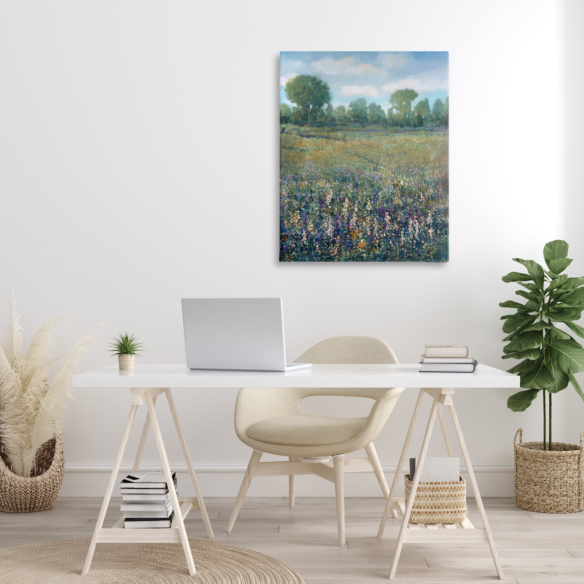 Stupell Industries Lilac & Wildflower Fields Landscape Painting Gallery Wrapped Canvas Art Print Wall Art, 30 x 40