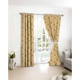 thumbnail image 3 of Yellow Beige Bee Blackout Curtains for Bedroom/Living Room, Thermal Insulated Kitchen Curtains, Spring Floral Elegant Pastoral Flowers Grommet Darkening Window Treatment Drapes 27.5"x39"x2, 3 of 8