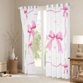 thumbnail image 3 of Feelyou Cute Watercolor Bow Curtains Pack of 2 (42x84 Each) for Child, Kawaii Bowknot Stars Pink Curtains Blackout, Dreamy Princess Ribbon Bedroom Curtains, Window Curtains Decor, 3 of 6