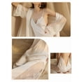thumbnail image 4 of Women'S Casual Sleeveless V-Neck Suspender Maxi Dress Nightdress Satin Home Clothes White S, 4 of 8