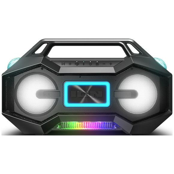 ION Audio Party Rocker Go HighPower Boombox Portable Speaker with Party Starter Lights Black iSP147