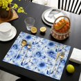 thumbnail image 4 of Pioneer Flower Floral Print Pattern Summer Placemats Table Placemats Set Of 4-Linen Kitchen Washable Placemats Table Mats 12x18 Inch Non-Slip Heat Resistant, 4 of 5