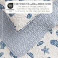 thumbnail image 2 of Coastal Quilt Set - Lightweight, Soft, All-Season - 3-Piece Reversible Coral Bedding Set (King / California King, Blue Shells), 2 of 6