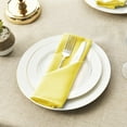 thumbnail image 2 of Hiasan Cloth Dinner Napkin Set of 6, 20 x 20 inch, Soft Reusable Absorbent Cloth Napkins for Wedding, Banquet, Restaurant, Hotel and Home, Polyester Blend, Yellow, 2 of 8