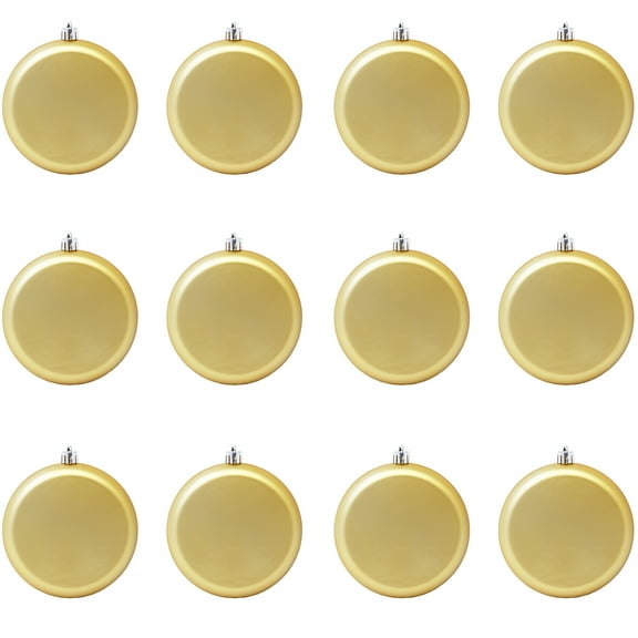 Sleetly DIY Christmas Ornaments Set for Kids and Adults - DIY Crafts, Painting, Drawing, Stickers, Decals, Large 4 inch, Matte Blank Flat Disc, Stencils Included, Gold, Set of 12