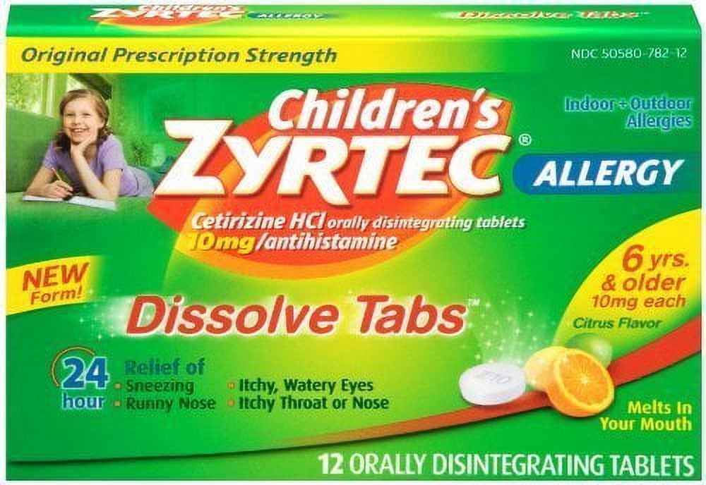 Zyrtec 24 Hour Allergy Dissolve Tablets, Citrus 12 ea (Pack of 2)
