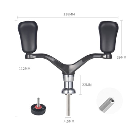 Splihome Fishing Reel Single/Double Rocker Handle Four/Six Angle Shaft For 1000-4000 double rocker