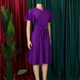 thumbnail image 6 of Women's Casual Cap Sleeve Pleated Long Midi Dress Loose Beach A line Flowy Dress, 6 of 8