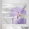 thumbnail image 1 of Winter Tapestry, Cold Season Concept Print of Art Snowy Weather Windy Lines Waving, Fabric Wall Hanging Decor for Bedroom Living Room Dorm, 5 Sizes, Pale Grey Purple and Orange, by Ambesonne, 1 of 1
