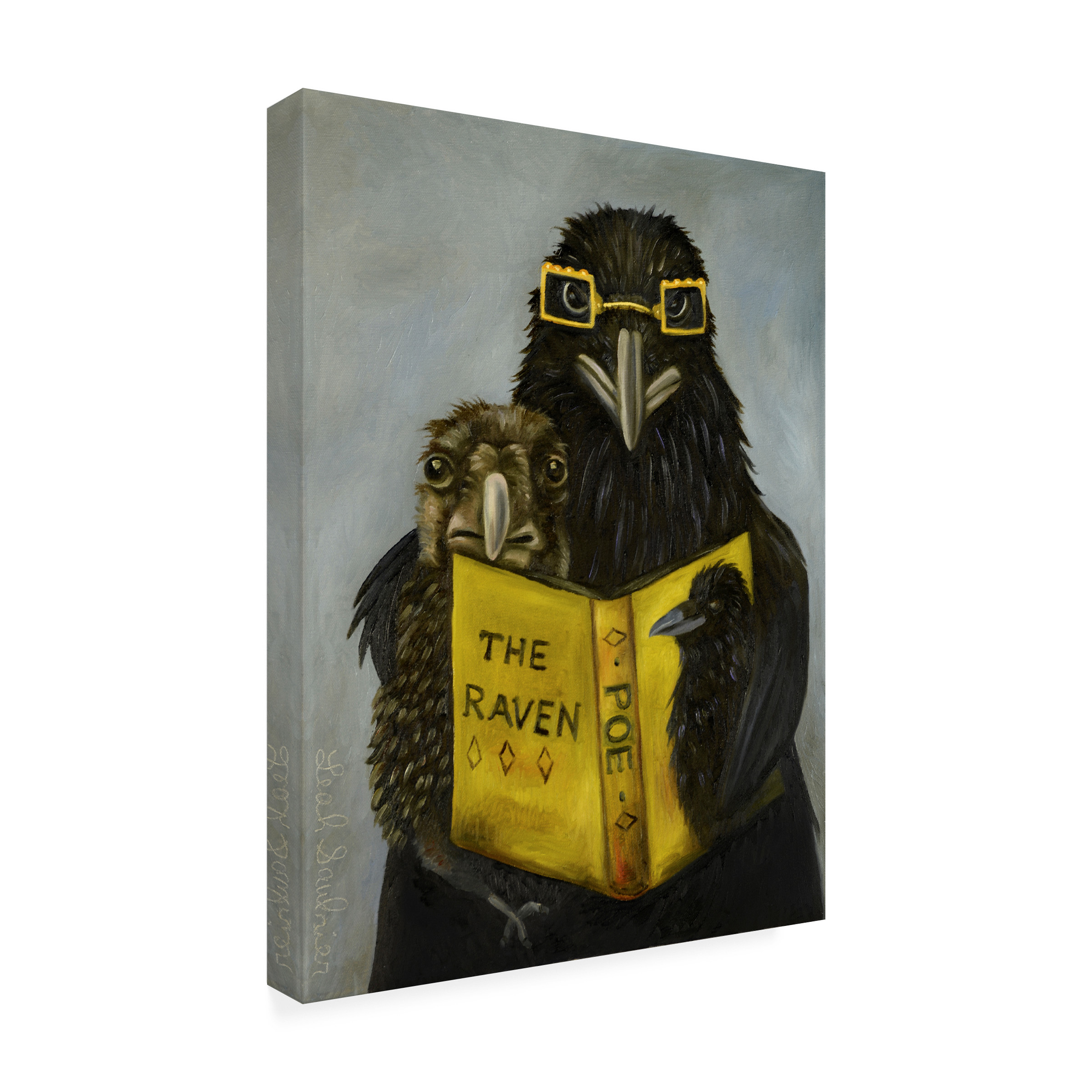 Trademark Fine Art 'Ravens Read' Canvas Art by Leah Saulnier
