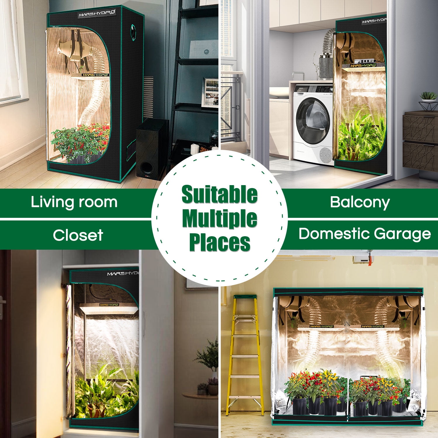 Indoor Hydroponics Grow Room Box Plant Reflective Non Toxic Garden Greenhouses 