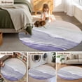thumbnail image 5 of Round Rugs 3Ft, Purple Coastal Wave Round Area Rug Washable Indoor Throw Carpet, Summer Modern Ocean Beach Small Non Slip Circle Rug for Bedroom Living Room Home Decor Aesthetic, 5 of 8