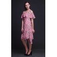 thumbnail image 2 of Bimba Robe Chic à Imprimé Oiseau Rose pour Femmes Épaules Dénudées Tunique d'Été - Grand, 2 of 6