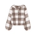 thumbnail image 2 of Coerni Toddlers Boys Fleece Lined Sh𝐞rpa Half Buttons Fuzzy Sweater Hoodie Jacket With Pockets Pullover Hooded Sweatshirt, 2 of 5