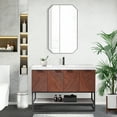 thumbnail image 3 of Mahon 48B" Bath Vanity in North American Deep Walnut with White Grain Stone Top, 3 of 16