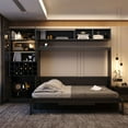 thumbnail image 4 of Miekor Furniture Full Size Murphy Bed Wall Bed with Sofa , Shelves USB & Light ,Gray MK0033, 4 of 12