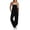 B-Black, variant on Sawvnm Jumpers for Women with Pockets Casual Cold Shoulder Jumpsuit Solid Button Suspender Jumpsuits Wide Pocket Leg Pant Jumpsuit