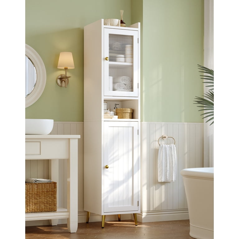 FITSCROPR 69" Tall Bathroom Storage Cabinet - 2 Doors, Shelves & Drawers For Bathroom, Kitchen Or Living Room