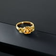 thumbnail image 3 of Gem Stone King 18K Yellow Gold Plated Silver Yellow Citrine 3-Stone Engagement Ring for Women | 4.60 Cttw | Gemstone Birthstone | Wedding Engagement Anniversary Promise Ring for Women | Size 7, 3 of 5