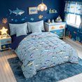 thumbnail image 2 of meiyoeat Tropical Fish Full Size Bedding Sets for Kids, Watercolor Starfish Animal Full Size Bed in a Bag, Blue, Blue Reversible, 7-Piece, 2 of 6