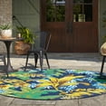 thumbnail image 2 of Unique Loom Outdoor Botanical Collection Area Rug - Calypso (10'  Round Multi/Light Blue), 2 of 8