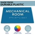 thumbnail image 4 of 6" X4" Mechanical Room Sign- Tactile Graphics Grade 2 Braille Text | Modern Utility Wall Mount ADA Compliant Plastic Signs For Schools, Offices, Businesses, Apartments & Restaurants, 4 of 7