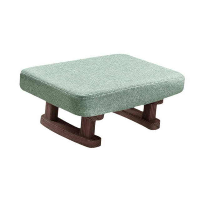tamizeot Compact Rectangle Footstool Comfortable Multiuse Ottoman Small Living Room Or Bedroom Spaces Footstool Or Storage Bench. Navy Blue 41x30x18cm