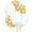 Crystal Clear & Gold, variant on PMU Polka Dot Balloons - Multicolor Small Balloons for Birthdays, Weddings, Christmas, Halloween Anniversaries, Baby Shower & Party Favors Supplies - 11 Inch Assorted, Pkg/100