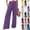 Purple, variant on Women Palazzo Pants Summer Flowy Wide Leg High Waist Lounge Trousers with Pockets 2026 Casual Beach Vacation Purple XXL