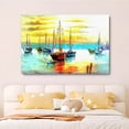 thumbnail image 1 of Un grupo de barcos de vela amarrados en el mar en calma al atardecer, póster en lienzo, decoración de dormitorio, paisaje deportivo, decoración de oficina, regalo, estilo marco, 20 x 30 cm, 1 of 8