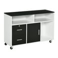 thumbnail image 1 of CoSoTower Lateral Filing Cabinet, Printer Stand Home Office Mobile File Cabinet with Wheels, Lockable Drawer, Black, 1 of 7
