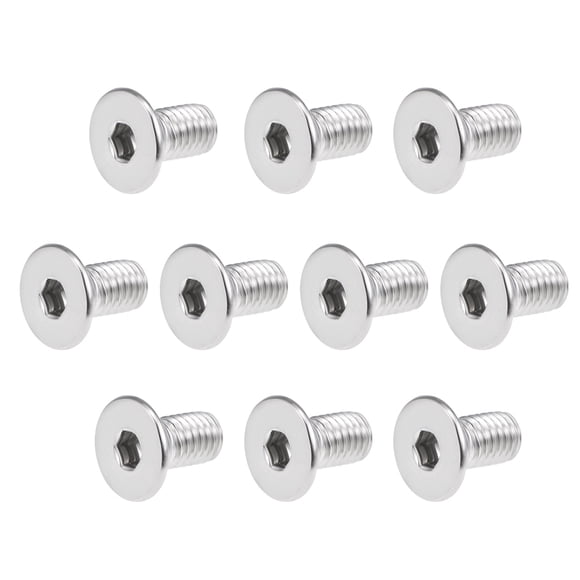 Unique Bargains M5x10mm Flat Head Machine Screws Inner Hex Screw 304 Stainless Steel Fasteners Bolts 40 Pcs