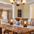 thumbnail image 3 of Set of 4 Battery Operated Lamp LED Table Lantern, Metal Cage Cordless Lamps with LED Bulb, 3 of 8