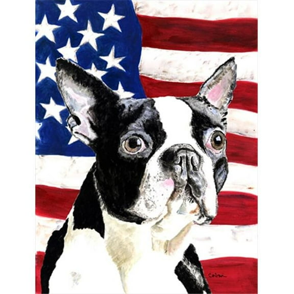 11 x 15 in. Usa American Flag With Boston Terrier Flag Garden Size